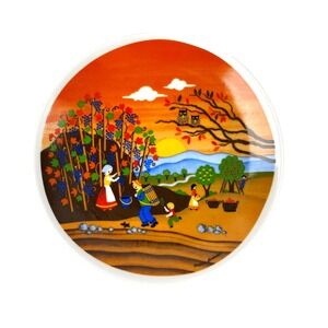 Bockling Four Seasons Autumn Porcelain Plate by Barbara Furstenhofer, 5.25" Dia.